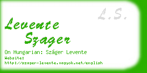 levente szager business card