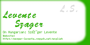 levente szager business card